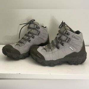 Oboz Bridger Mid Women's Waterproof Hiking Boots US Size 6 Frost Gray BDry